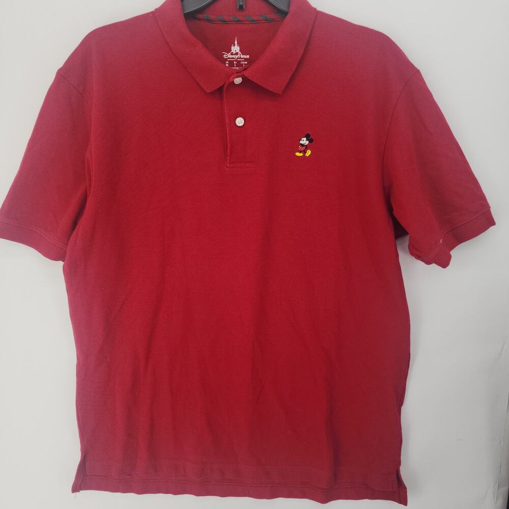 Disney Parks Mickey Mouse Embroidered Polo Shirt Red M